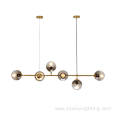 Gold And Amber Glass Linear Modern Pendant Lamp